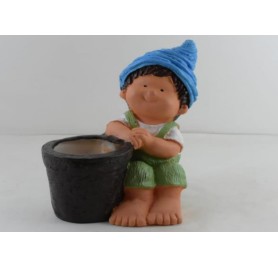 Cute Boy Big Doll Resin Pot